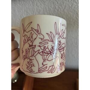 Vintage 1984 Taylor & NG Naughty Rabbits Pink Coffee Mug by Win Ng Made in Japan